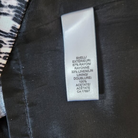 BANANA REPUBLIC WOMENS SKIRT SZ 4 BLACK AND PALE PINK LINEN AND VISCOSE A LINE - Picture 8 of 11